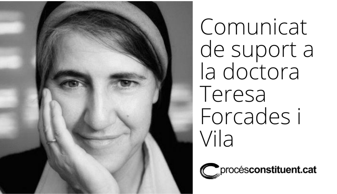 Comunicat de suport a  la doctora Teresa Forcades i Vila. Adhereix-t’hi!