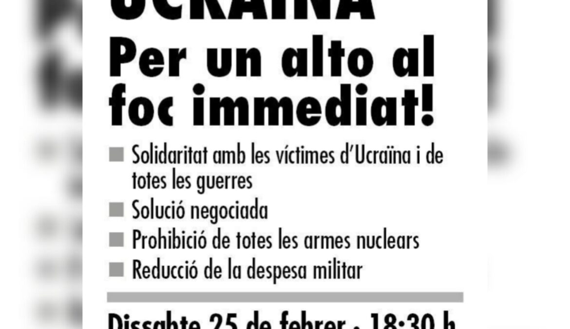 CONCENTRACIÓ: Ucraïna, per un alto el foc immediat!